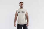 ノーブル メンズ ノースリーブ Tシャツ (クラシックカラー) オートミール - 画像 (2)