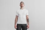 ノーブル メンズ ライトウェイト ヘンリー Tシャツ ホワイト