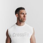 Nobull メンズ クロスフィット ノースリーブ Tシャツ ホワイト