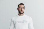 Nobull メンズ クロスフィット ロングスリーブ Tシャツ ホワイト - 画像 (3)