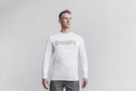 Nobull メンズ クロスフィット ロングスリーブ Tシャツ (迷彩) ホワイト
