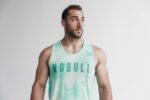 Nobull メンズ タンクトップ (絞り染め) バニラ&アクア