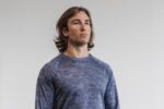 Nobull メンズ ライトウェイト テクスチャード ロングスリーブ Tシャツ (迷彩) ネイビー