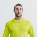 Nobull メンズ ライトウェイト テクスチャード ロングスリーブ Tシャツ (ネオン迷彩) イエロー
