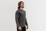 Nobull メンズ ライトウェイト テクスチャード ロングスリーブ Tシャツ (カモ) ブラック