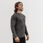 Nobull メンズ ライトウェイト テクスチャード ロングスリーブ Tシャツ (カモ) ブラック