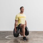 Nobull メンズ Tシャツ（絞り染め） バニラ＆ヴィンテージイエロー