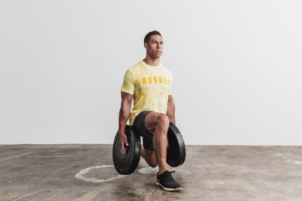Nobull メンズ Tシャツ（絞り染め） バニラ＆ヴィンテージイエロー