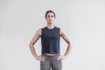 Nobull レディース ヘビーウェイト ノースリーブ クロップ T シャツ インク