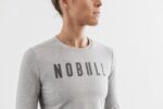 Nobull レディース ロングスリーブ Tシャツ ライトヘザーグレー - 画像 (2)