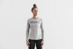 Nobull レディース ロングスリーブ Tシャツ ライトヘザーグレー