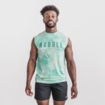 NobullメンズノースリーブTシャツ（タイダイ）バニラ