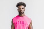 NobullメンズノースリーブTシャツ（ネオン）ピンク - 画像 (3)