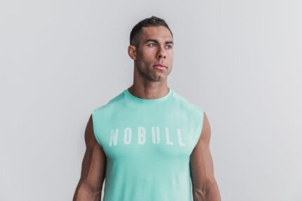 NobullメンズノースリーブTシャツ（明るい色）アクア