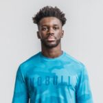 NobullメンズロングスリーブTシャツ（ネオンカモ）ブルー