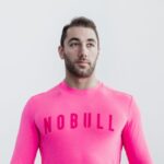 Nobullメンズ長袖Tシャツ（ネオン）ピンク