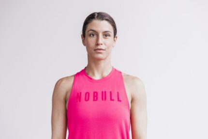 Nobullレディースハイネックタンクトップ（明るい色）マゼンタ