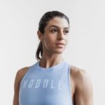 Nobullレディースハイネックタンクトップ（明るい色）ブルービスタ