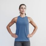 Nobullレディースハイネックタンクトップ（明るい色）コースタルブルー